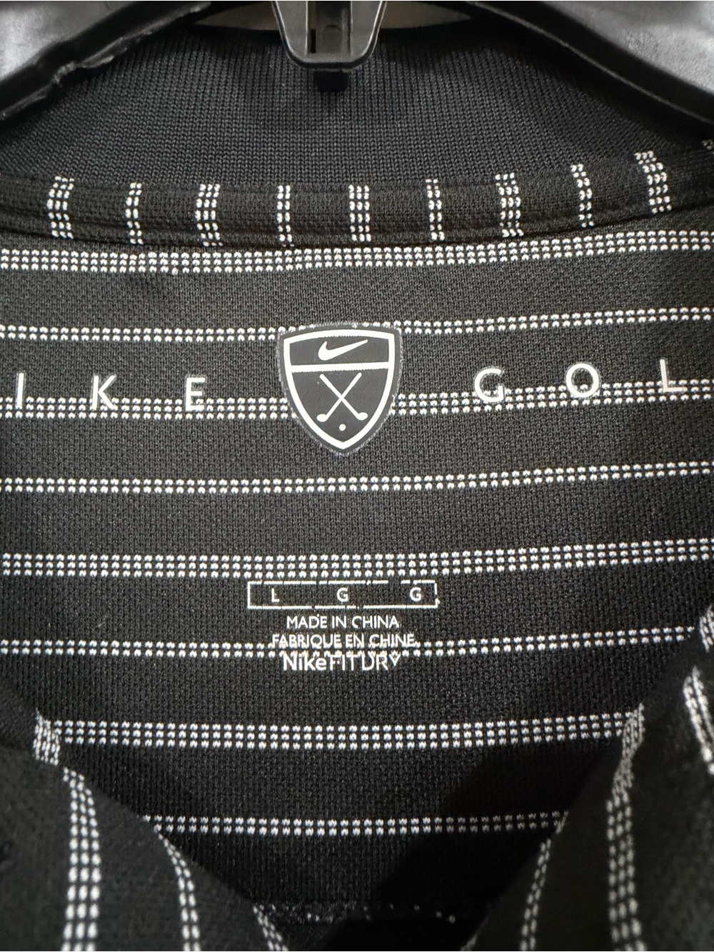 Nike Men’s Black and Gray Thin-Stripe Golf Polo - Picture 2 of 6